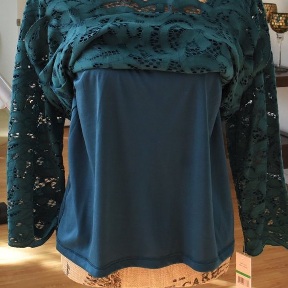 NWT Nanette Lepore Lace Long Sleeve Blouse Top. - Picture 5 of 7